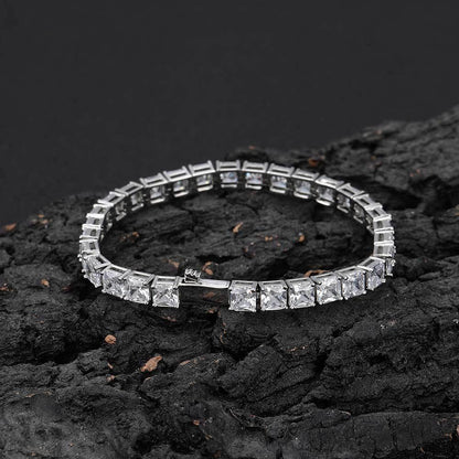 Custom 5.5mm Square Tennis Chain | High-End Hip Hop Bling Bracelet | Caratix - CaratixJewelry