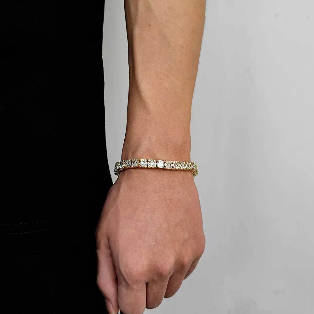 Custom 6mm Mixed-Cut Round & Square Tennis Chain Hip Hop Bling | Caratix - CaratixJewelry