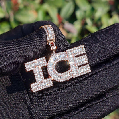 Mini T-Bar Letter Pendant | Iced Out CZ DIY Initial Hip Hop Fashion Necklace - CaratixJewelry