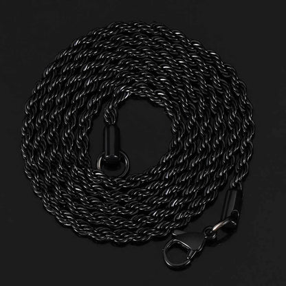 Stainless Steel Rope Chain Necklace 18K Gold Plated Unisex | Caratix Jewelry - CaratixJewelry