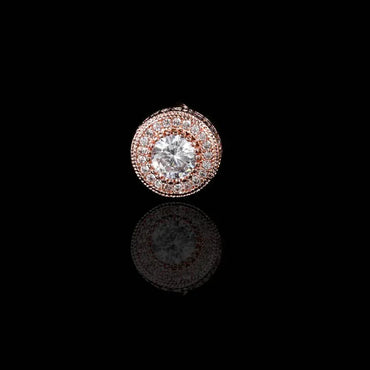 Rose Gold Tone Round Stud Earrings Hip Hop Jewelry | Caratix Jewelry - CaratixJewelry