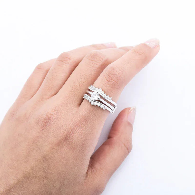 Detachable Interlocking Hip Hop Ring | 3-in-1 Combo Zirconia Band | Caratix