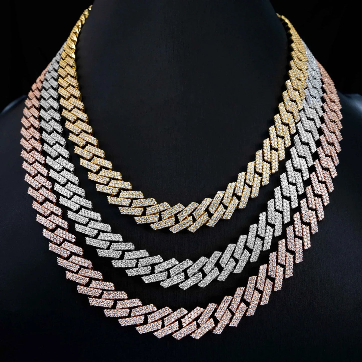 10mm Iced-Out Moissanite Cuban Link Chain – S925 Sterling Silver -Cut Hip Hop Streetwear Necklace - CaratixJewelry