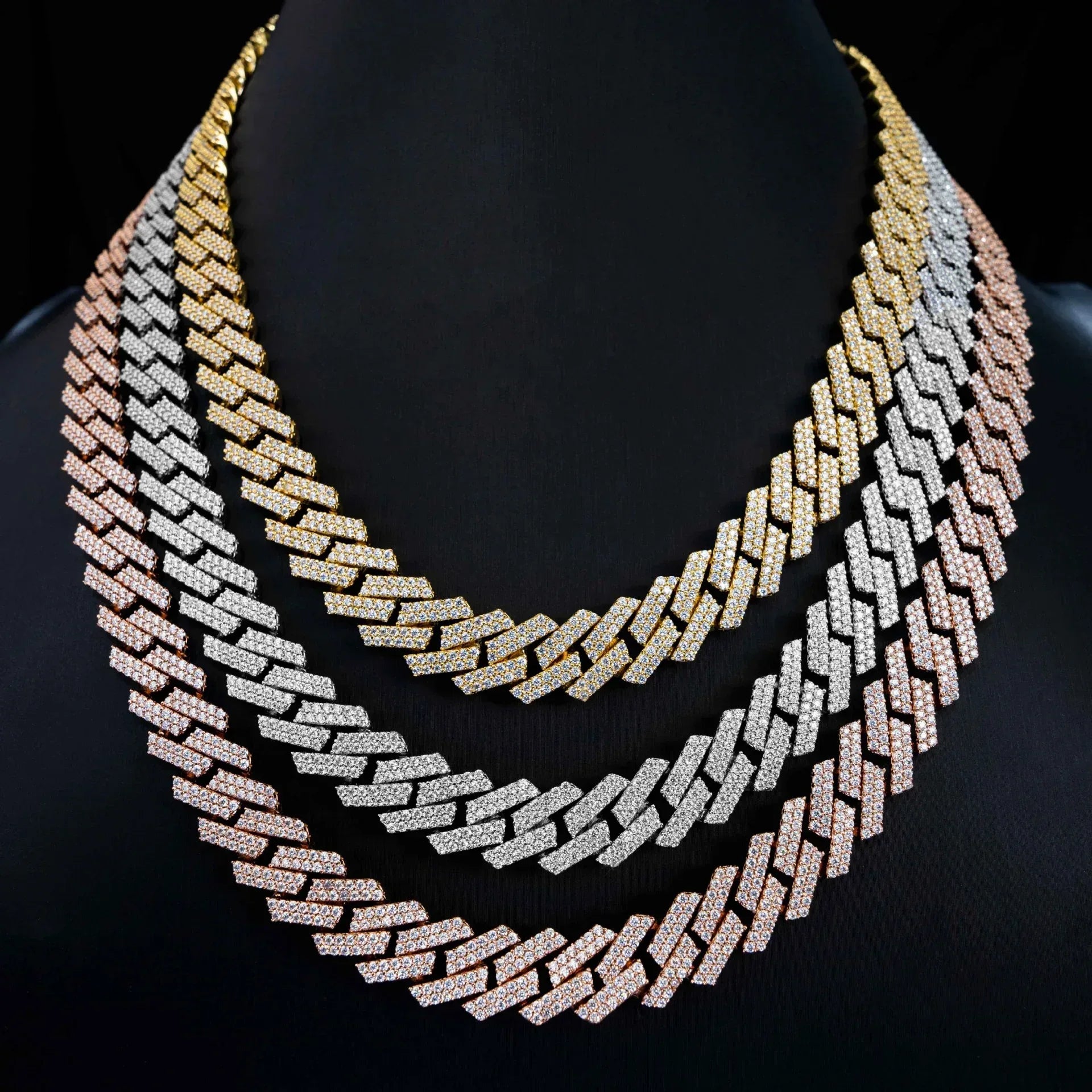 10mm Iced-Out Moissanite Cuban Link Chain – S925 Sterling Silver -Cut Hip Hop Streetwear Necklace - CaratixJewelry