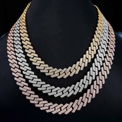 10mm Iced-Out Moissanite Cuban Link Chain – S925 Sterling Silver -Cut Hip Hop Streetwear Necklace - CaratixJewelry