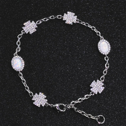 Custom Opal Cross Necklace & Bracelet Set | Hip Hop Jewelry for Men | Caratix - CaratixJewelry