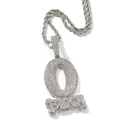 Luxury O-Block Iced Out Letter Pendant | Men's Hip Hop Drill Culture Necklace | Premium Copper CZ Jewelry | Street Legend Bling | Caratix - CaratixJewelry