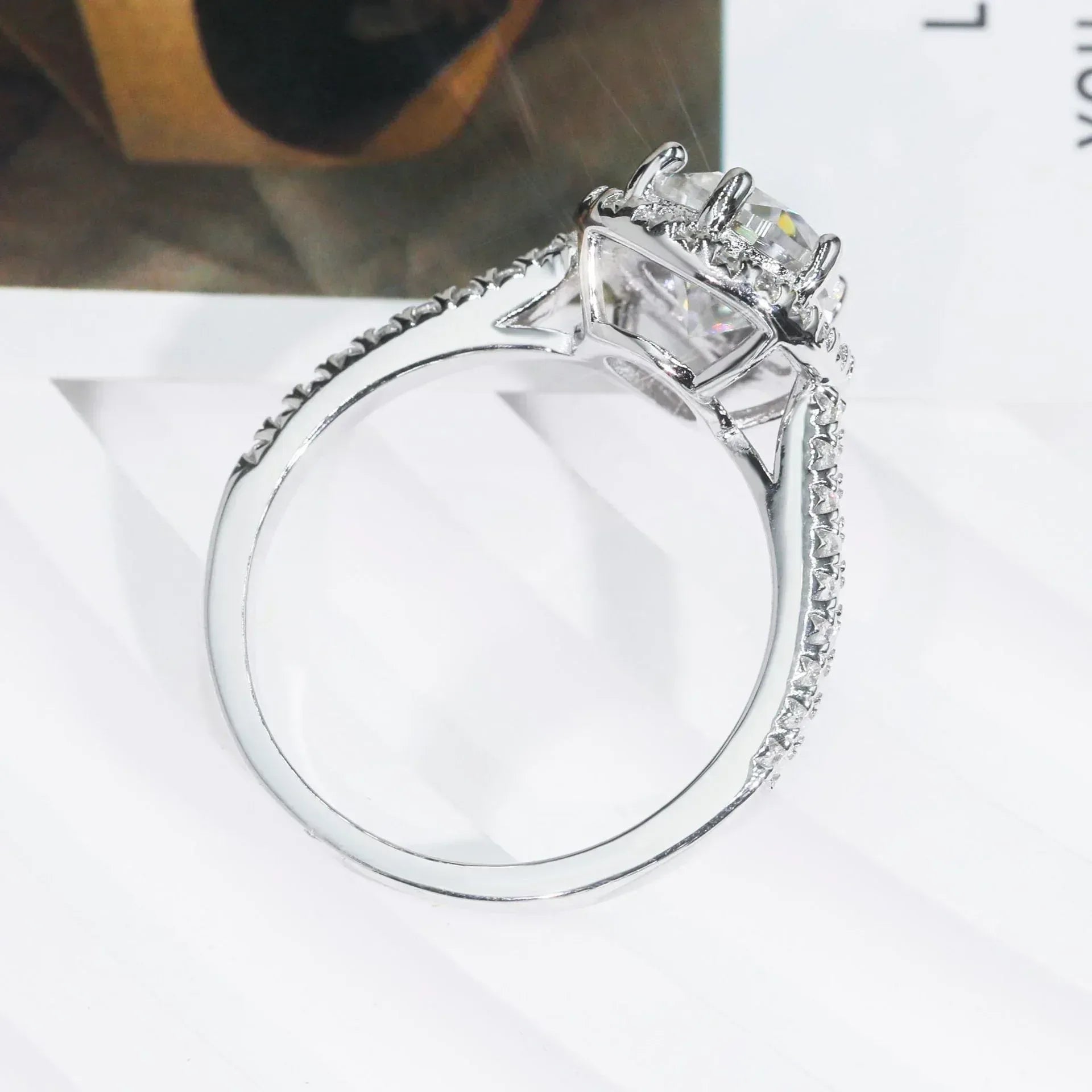 2ct Pear Moissanite Ring | S925 Silver Romantic Women’s Engagement Gift Jewelry - CaratixJewelry