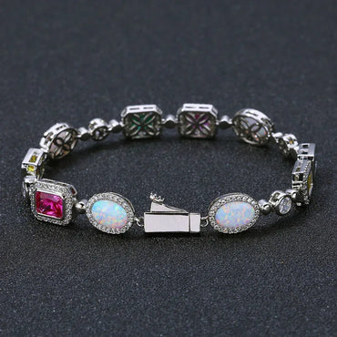 Colorful Gemstone Zircon Bracelet Luxury Hip Hop Jewelry for Men & Women | Caratix Jewelry - CaratixJewelry