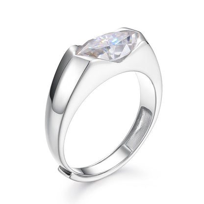 Moissanite Eye of Horus Ring 925 Silver Adjustable | Caratix