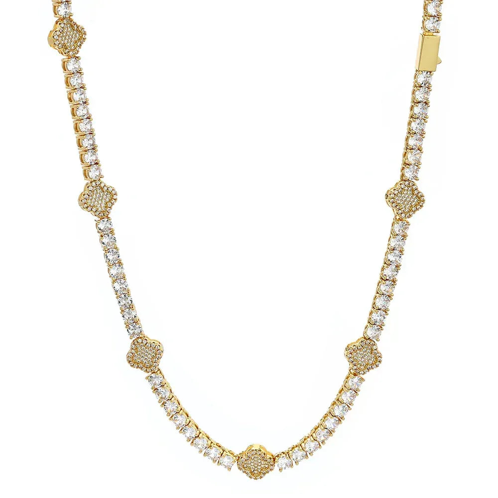Zircon Tennis Chain Necklace with Spring Clasp Four-Prong Setting for Men | Caratix Jewelry - CaratixJewelry