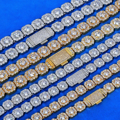 Ice Cube Moissanite Chain – S925 Sterling Silver Iced-Out Hip Hop Men’s Trendy Streetwear Necklace - CaratixJewelry