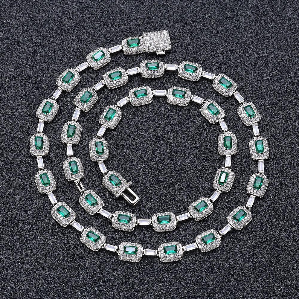 Colorful Gemstone Iced Out Zircon Rapper Chain Jewelry | Caratix Jewelry - CaratixJewelry