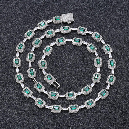 Colorful Gemstone Iced Out Zircon Rapper Chain Jewelry | Caratix Jewelry - CaratixJewelry