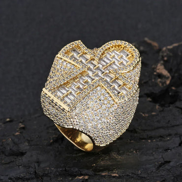Zircon Cross Ring for Men | Luxury Vintage Hip Hop Jewelry | Caratix Jewelry - CaratixJewelry