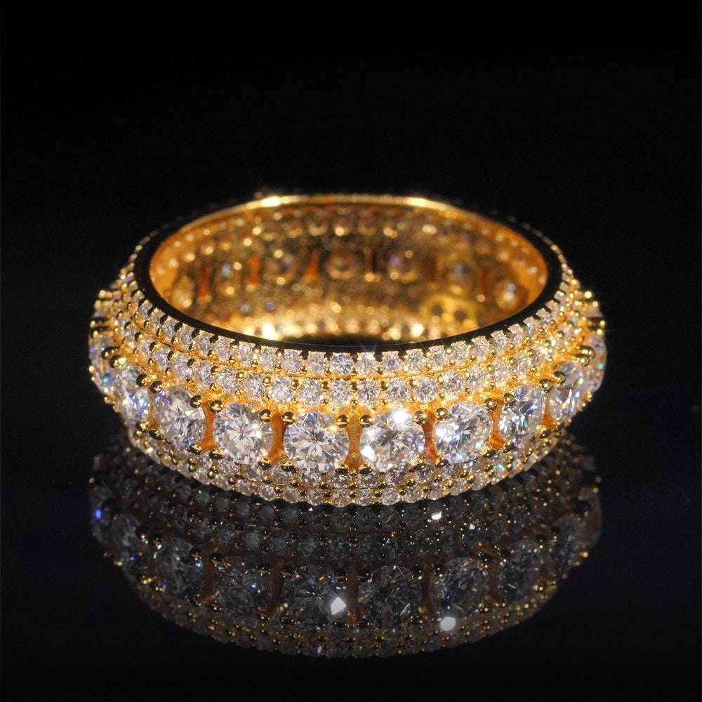 Men’s Moissanite Hip Hop Ring | S925 Silver Iced Out Rapper Jewelry - CaratixJewelry