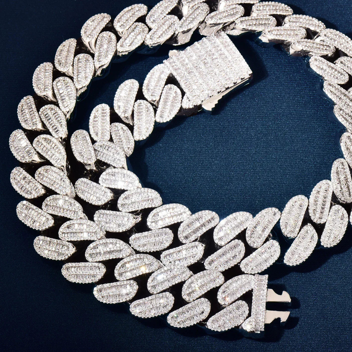21mm Iced Out Step Cut Cuban Chain Necklace - CaratixJewelry
