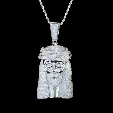 Iced Out "Street Sage" Old Man Pendant | Men's Micro Pave CZ "Godfather" Necklace - CaratixJewelry