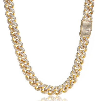 Bold Moissanite Cuban Link Chain – S925 Sterling Silver Iced-Out Hip Hop Men’s Luxury Statement Streetwear Necklace - CaratixJewelry