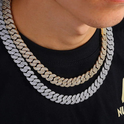 14mm Full Zircon Cuban Hip Hop Necklace Rapper - CaratixJewelry