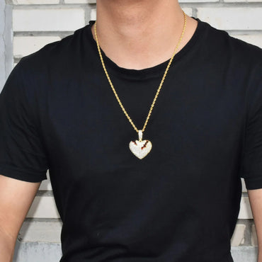 Men's Stitched Love Necklace | Premium Copper CZ Healing Jewelry Caratix - CaratixJewelry