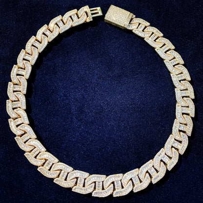 16mm Iced Out Irregular Cuban Chain Zircon Necklace - CaratixJewelry