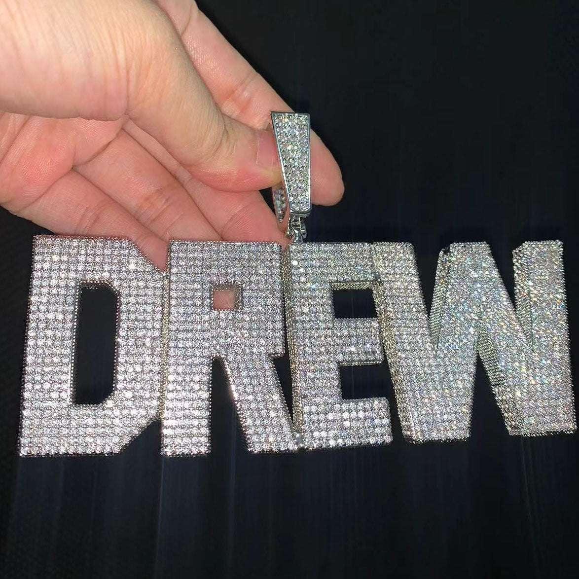 Iced Out Letter Pendant | DIY CZ Initial Hip Hop Necklace for Trendy Streetwear - CaratixJewelry