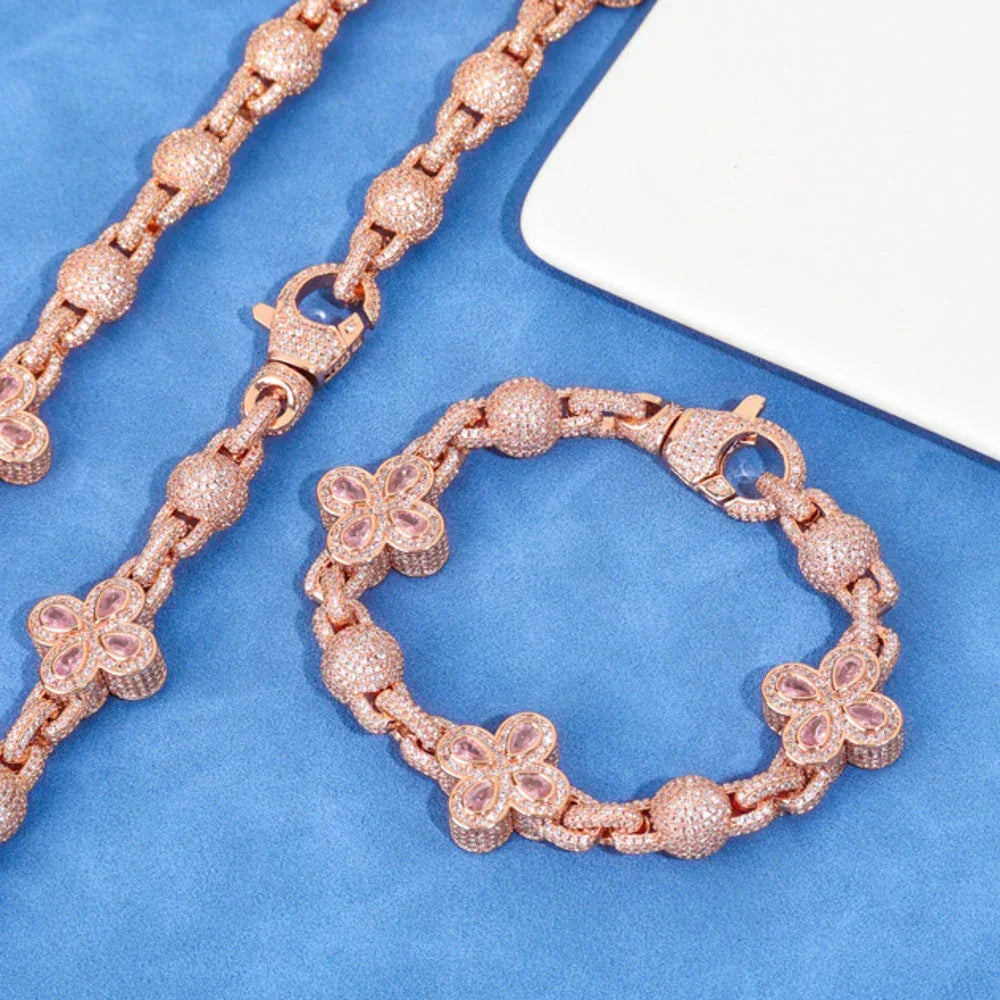 Full CZ Buckle Bead Chain Necklace – Custom Hip Hop Jewelry, Trendy Gemstone Pendant for Men | Caratix Jewelry - CaratixJewelry