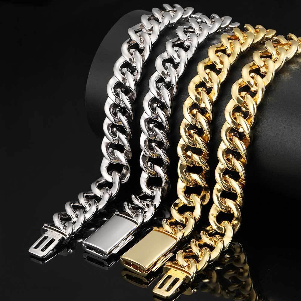 16mm Eyeglass Link Cuban Chain Necklace Zircon - CaratixJewelry