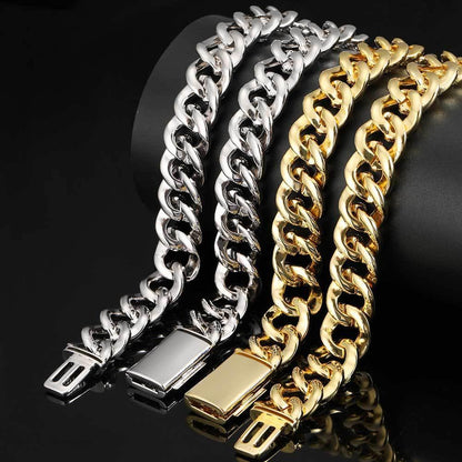 16mm Eyeglass Link Cuban Chain Necklace Zircon - CaratixJewelry