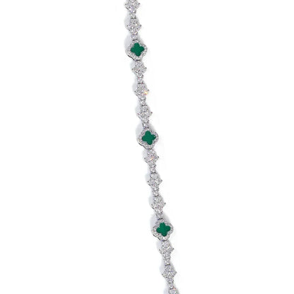 6.5mm Men's Airplane & Clover Tennis Bracelet | Iced Out Zircon Handpiece | Premium Hip Hop Jewelry | Caratix - CaratixJewelry