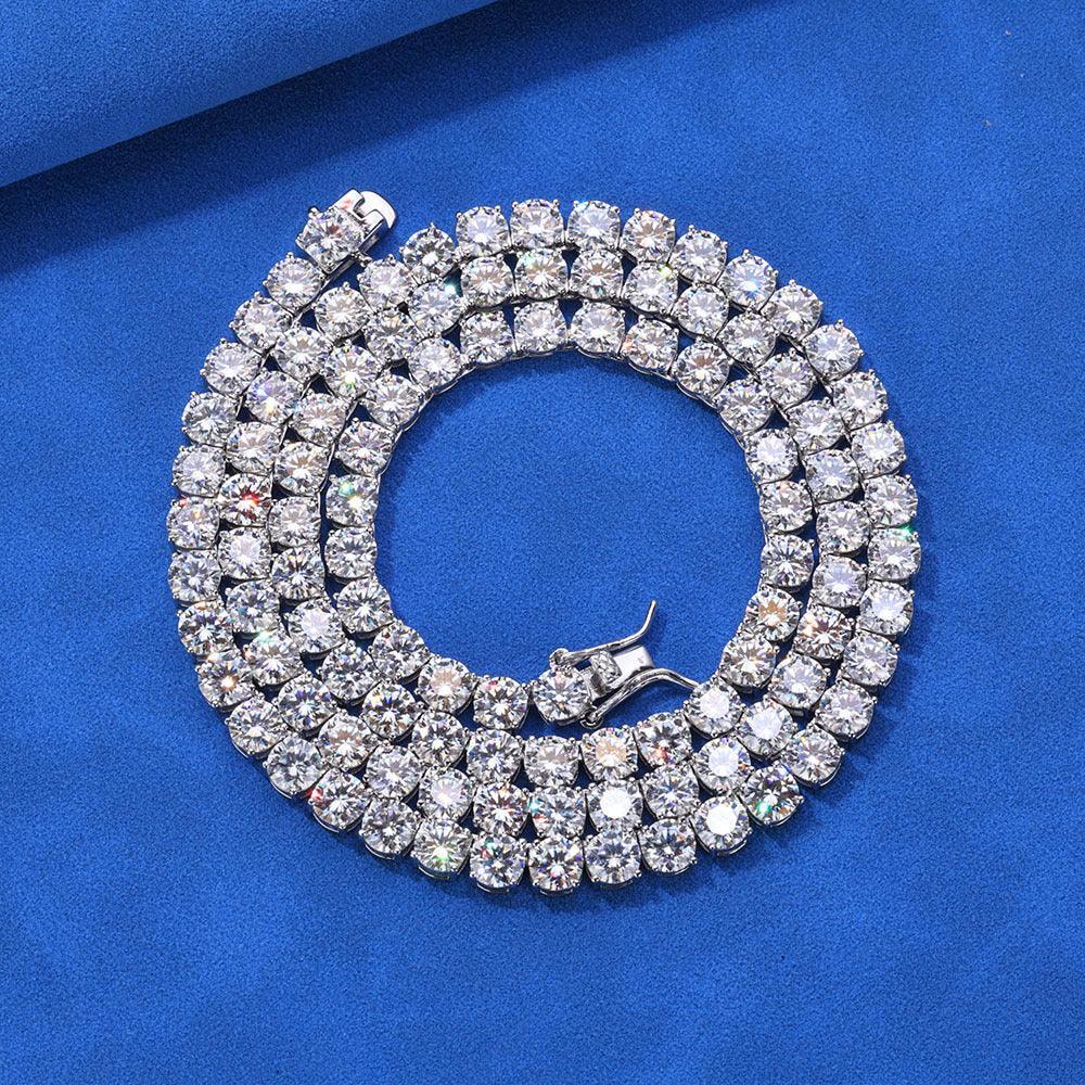 Custom S925 Sterling Silver Tennis Chain | Classic Plug-Clasp Bling Jewelry | Caratix - CaratixJewelry