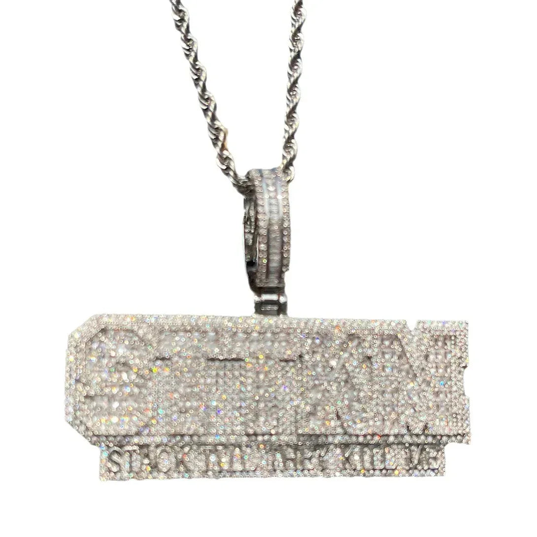 Men's Custom Style Name Necklace | Premium Copper CZ Hip Hop Acronym Jewelry - CaratixJewelry