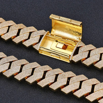 26mm 6-Row Iced Out Zircon Cuban Chain Necklace - CaratixJewelry