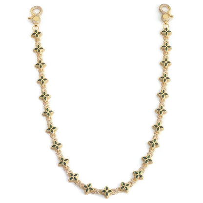 Women's Clover & Infinity 8 Metallic Waist Chain | Iced Out Jewelry Body Link | Luxury Zircon Belt Accessory | Caratix - CaratixJewelry