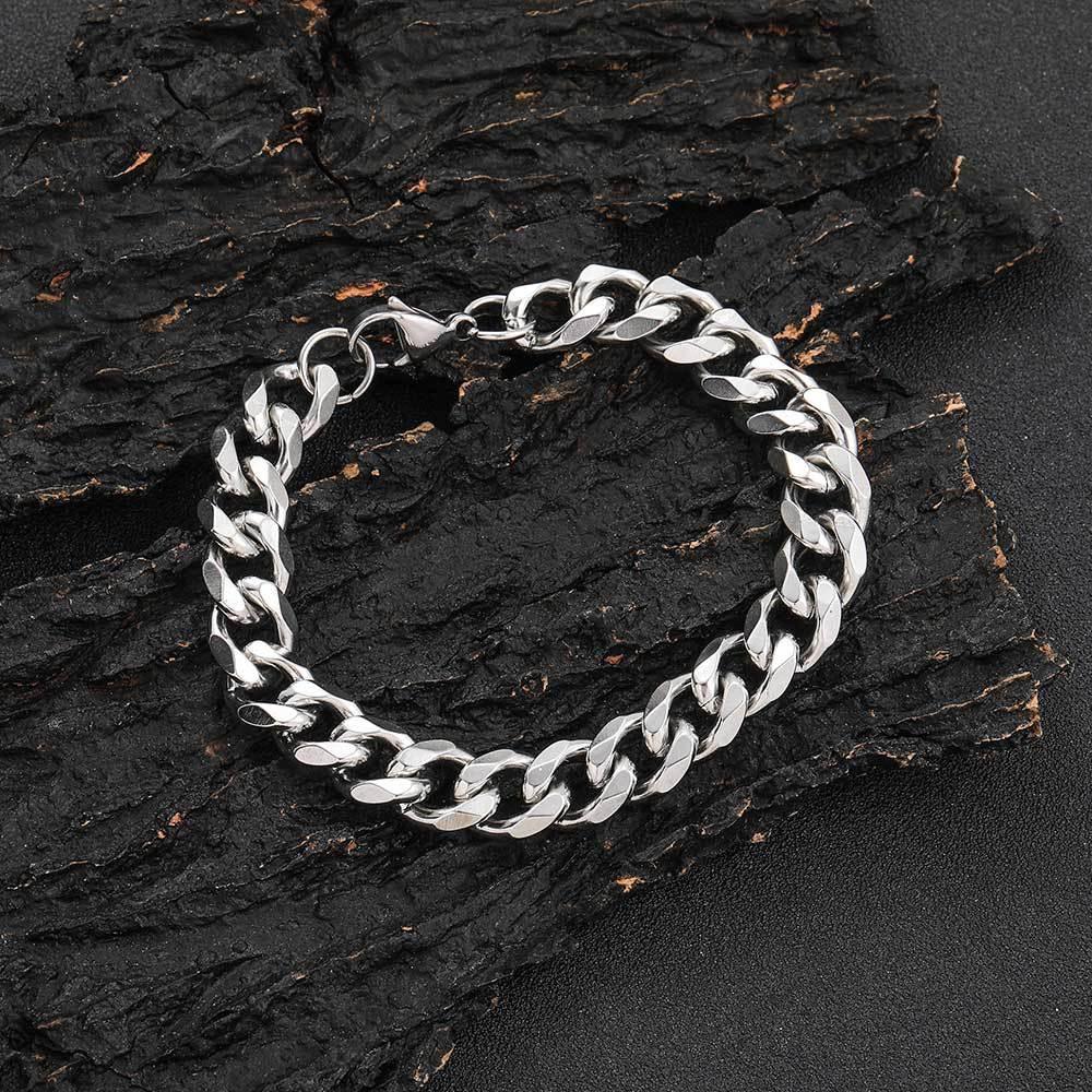11mm Cuban Chain Bracelet with 6-Sided Grind - CaratixJewelry