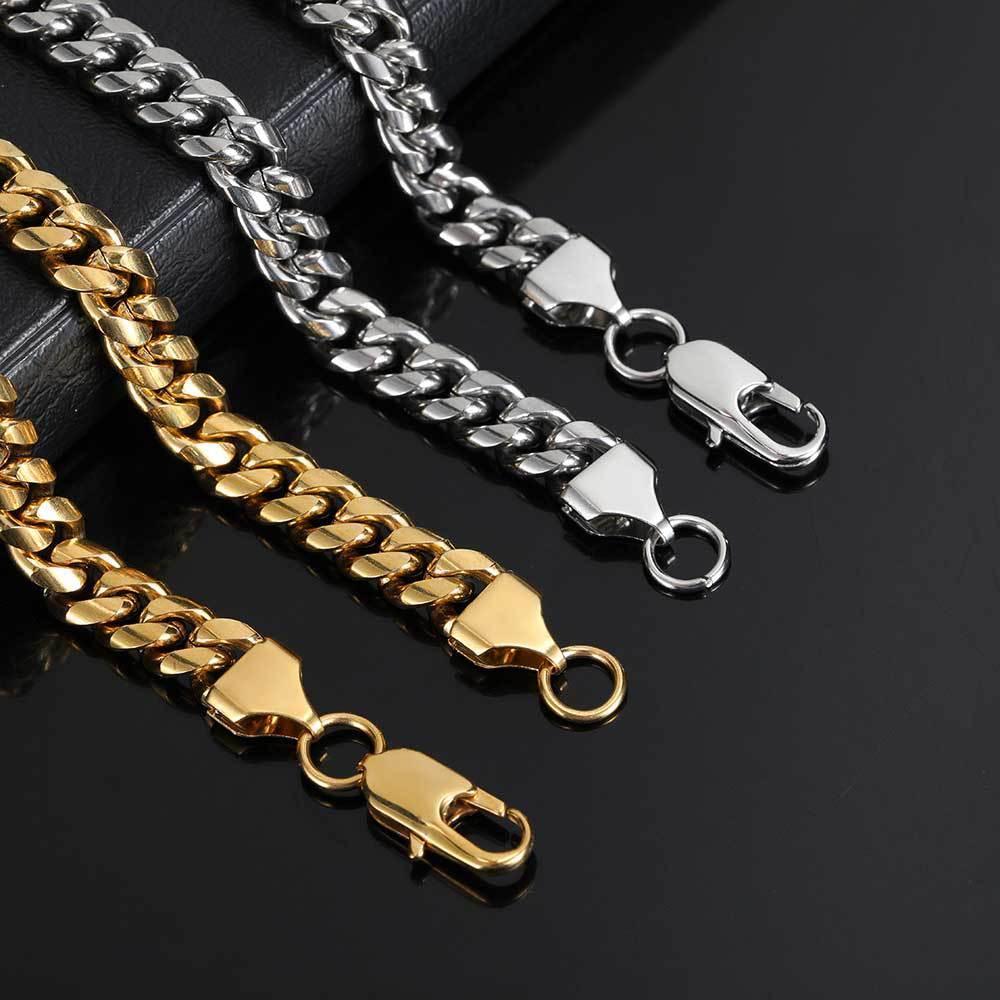 Snake Head Cuban Chain Necklace with Box Clasp 18K Gold Plated for Men | Caratix Jewelry - CaratixJewelry