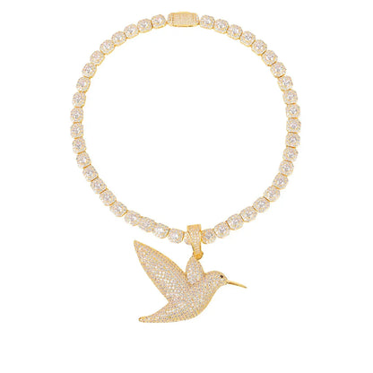 Men's Flying Bird Necklace | Premium Copper CZ Spirit Jewelry Caratix - CaratixJewelry