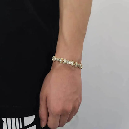 Bone Pendant 10mm Zircon Necklace Hip Hop Jewelry for Men & Women | Caratix Jewelry - CaratixJewelry