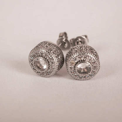 Iced Out Hip Hop Studs - Square & Round CZ Earrings for Men