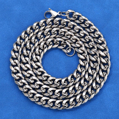 Lobster Clasp Stainless Steel Cuban Link Necklace Hip Hop Bling for Men & Women | Caratix Jewelry - CaratixJewelry