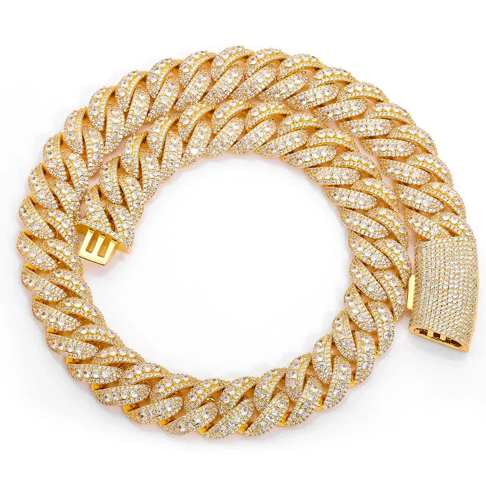 Rapper Iced Out Chain 22mm Bubble Cuban Zircon - CaratixJewelry