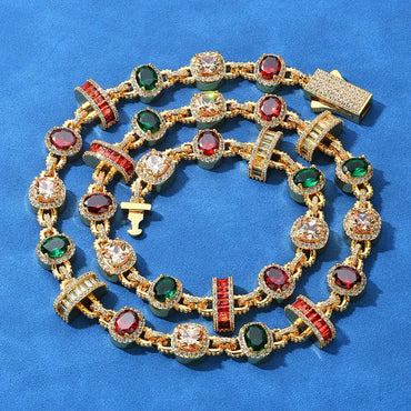 Colorful Gemstone Hip Hop Necklace for Men | Caratix Jewelry - CaratixJewelry