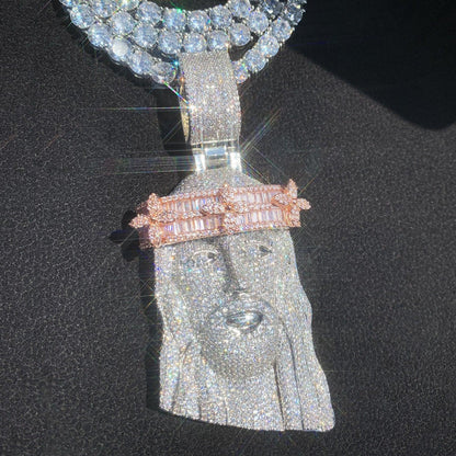 Iced Out Jesus Pendant Necklace for Men – Hip Hop CZ Streetwear Jewelry - CaratixJewelry