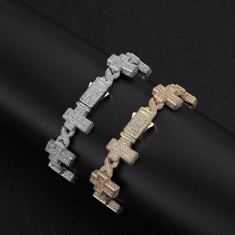 Iced Out Infinity Cross Bracelet Zircon Rapper Iced Out Chain Style for Men | Caratix Jewelry - CaratixJewelry