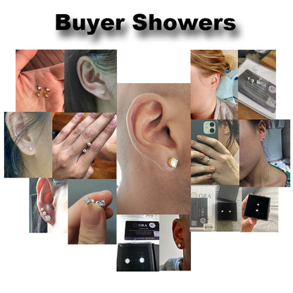 0.1ct Lab Diamond Sterling Silver Hip Hop Flooded Ice Earrings