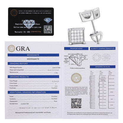 Flooded Ice 3D Cube Genuine VVS Diamond 925 Solid Silver Hip Hop Bling Earrings – Iced Out Jewelry