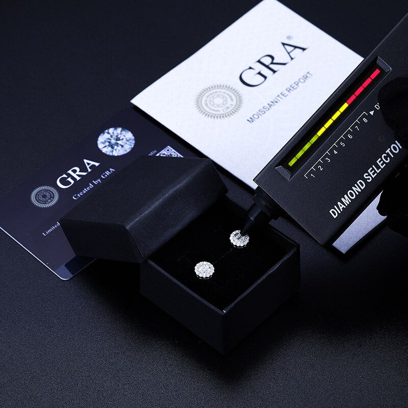 Luxury 925 Silver 15K Gold Genuine VVS Diamond Ice Cluster Hip Hop Earrings – Iced Out Jewelry