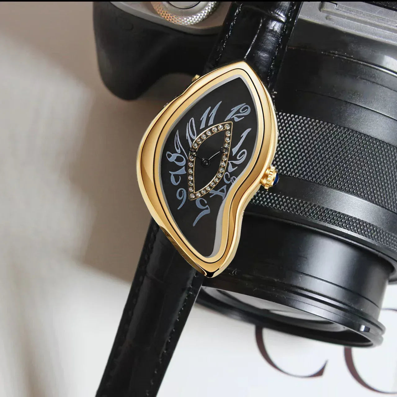 Luxury Alien-Inspired Twisted Men's Watch | Gothic Punk Y2K Iced Out Watch | Vintage Irregular Women's Niche Design | Quartz Punk Clock | Caratix - CaratixJewelry