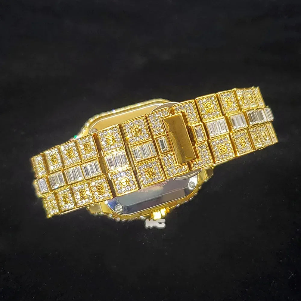 Luxury Square Men's Watch | Hip Hop Bling Bling Iced Out Watch | Stainless Steel Waterproof Fashion Clock | 2026 New Relogio | Caratix - CaratixJewelry